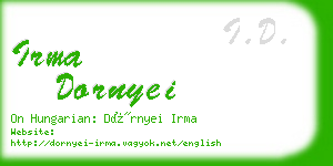 irma dornyei business card